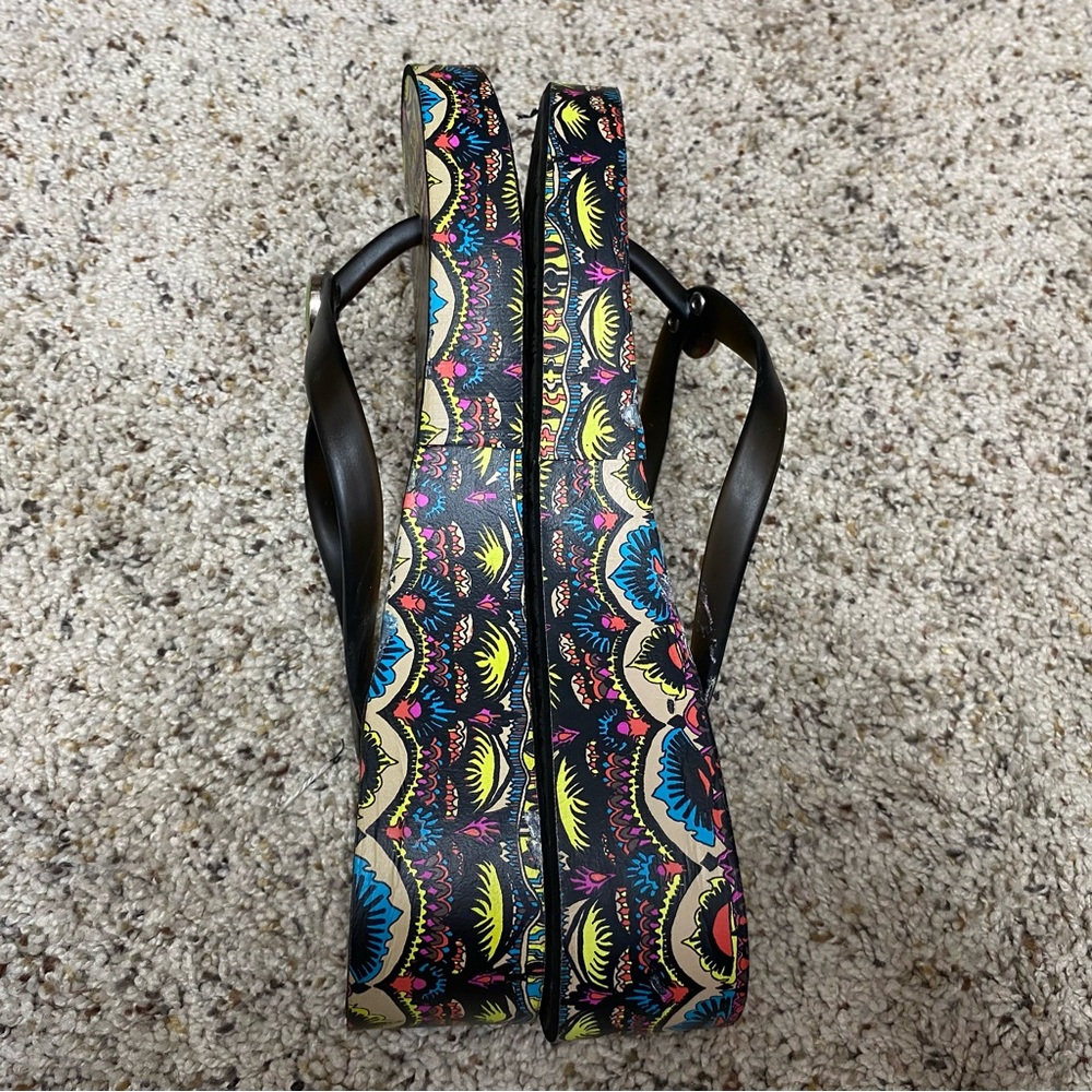 Sakroots women's size 7.5 platform sandals colorful artsy art to wear shoes - Picture 5 of 10